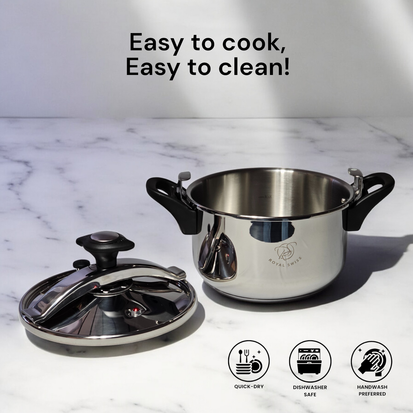 2 in 1 Stainless Steel Pressure Cooker - 4L | 6L | 8L | 10L