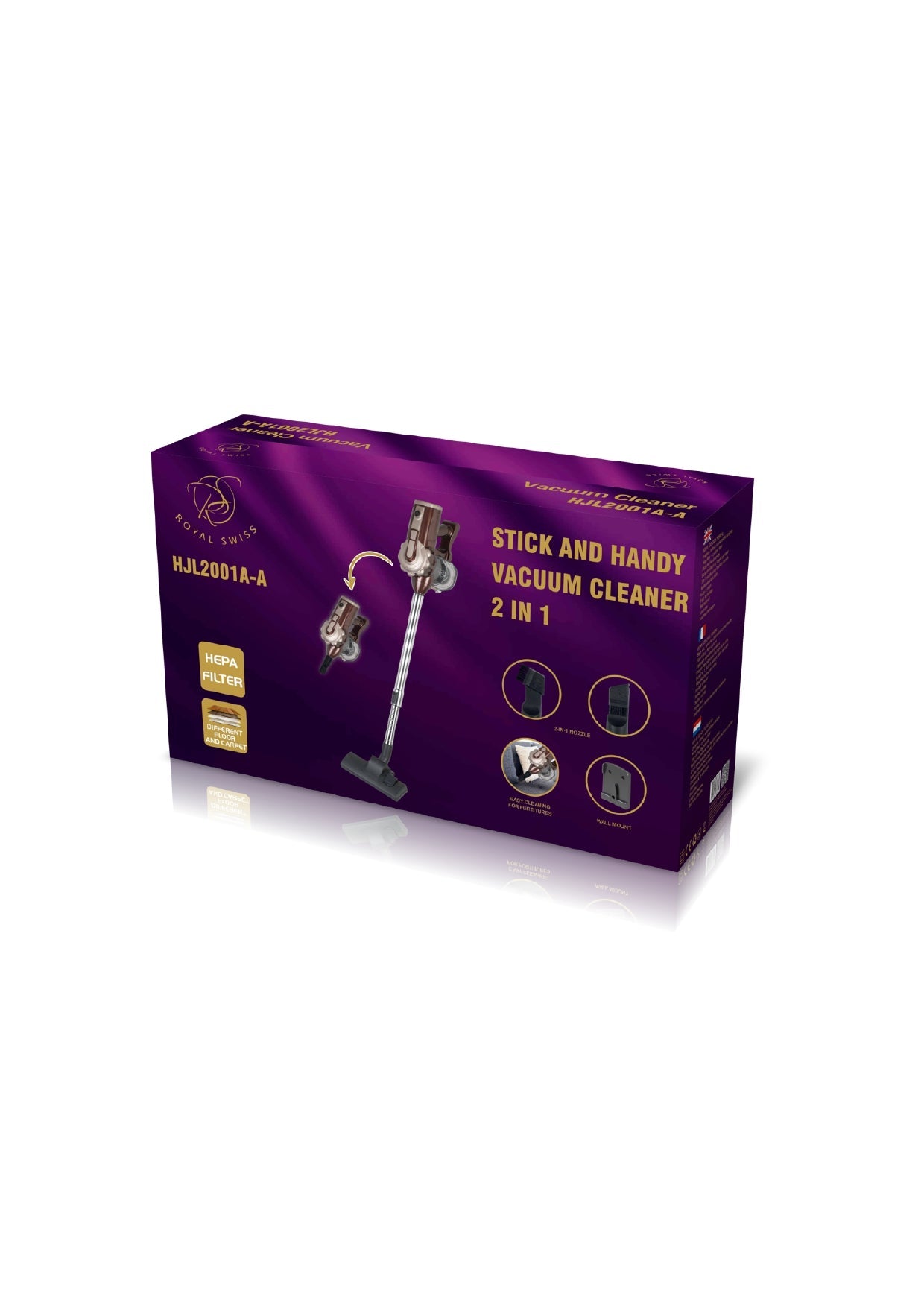 2 in 1 Rechargeable Vacuum Cleaner Royal Swiss