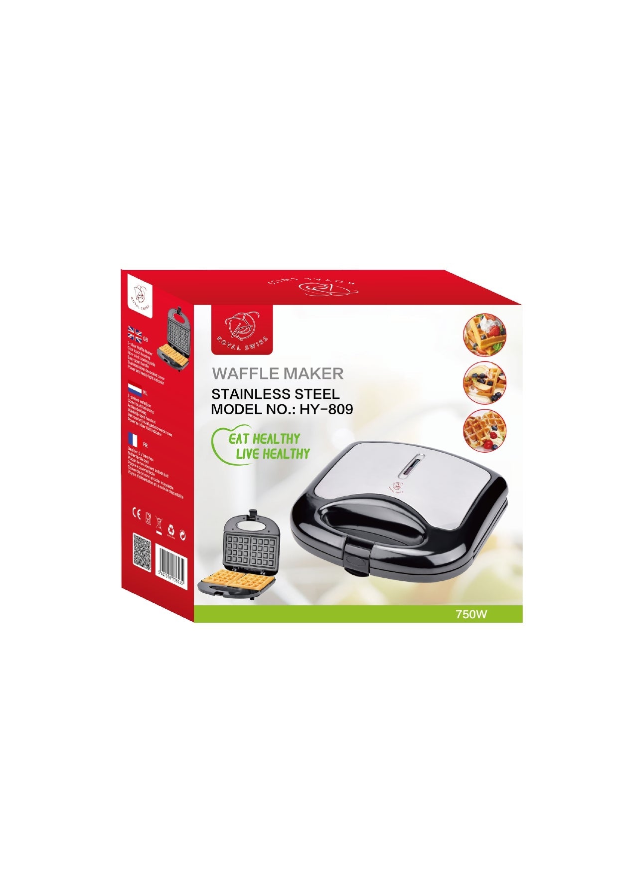 Waffle Maker - 2 Slices Royal Swiss