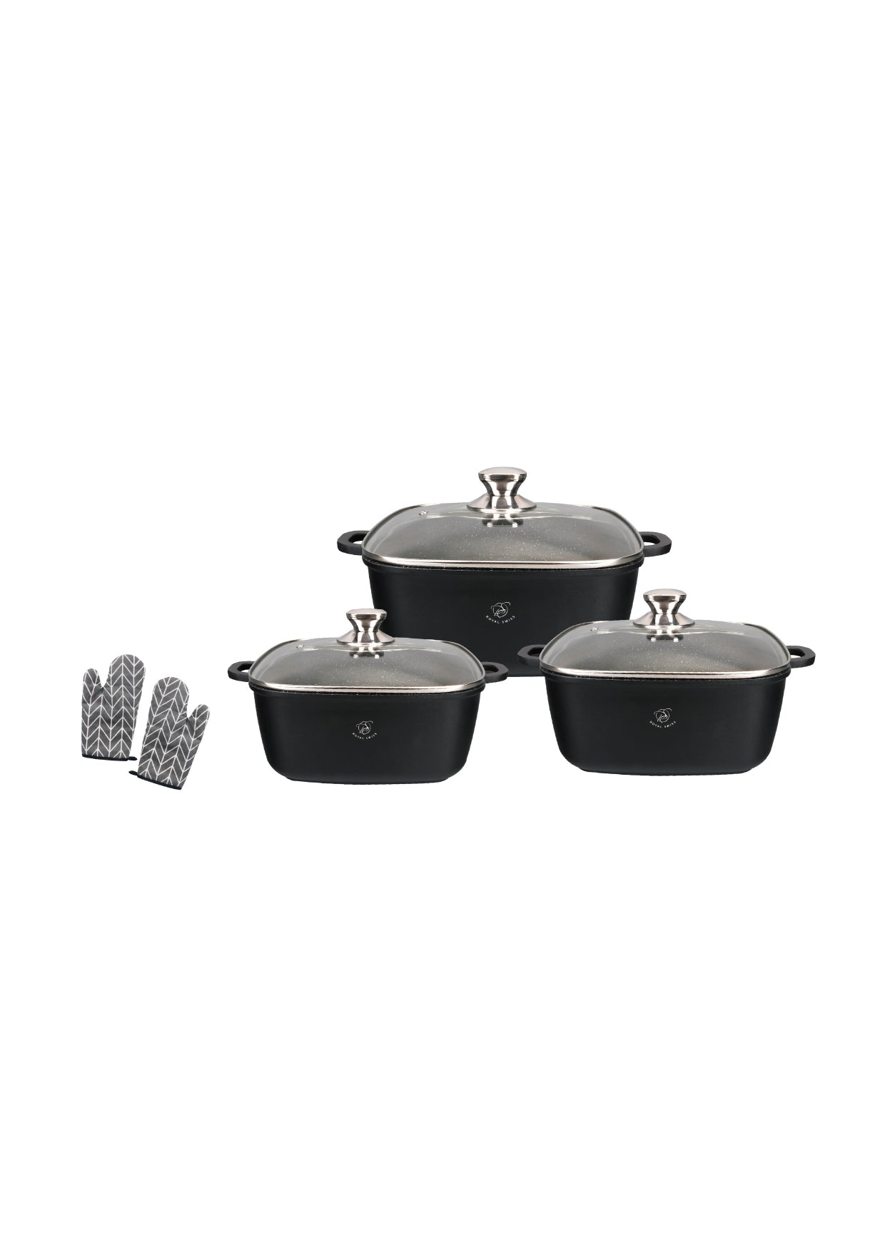 3 Pieces Square Casserole Set Royal Swiss