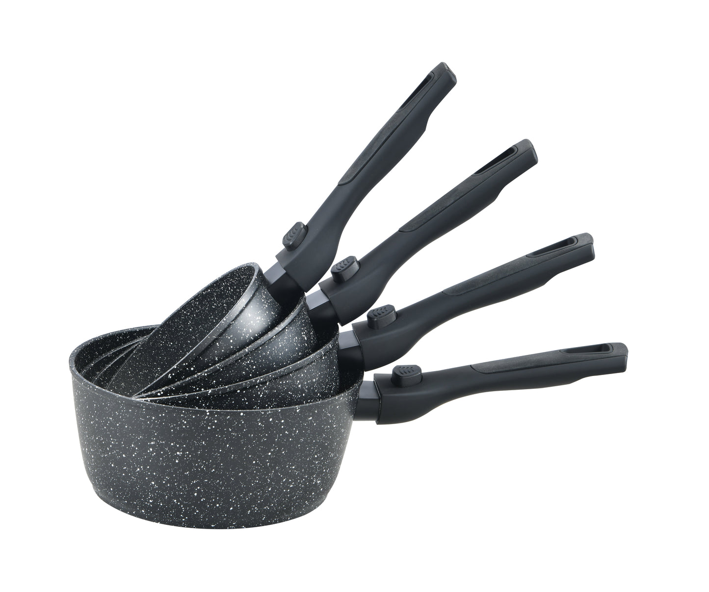 4 Pieces Detachable Saucepan Set - Black | Beige Royal Swiss