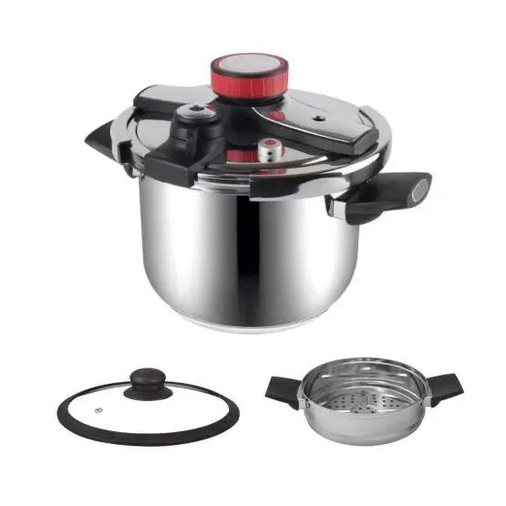 2 in 1 Stainless Steel Pressure Cooker with Automatic Opening - 4L | 6L | 8L | 10L Royal Swiss