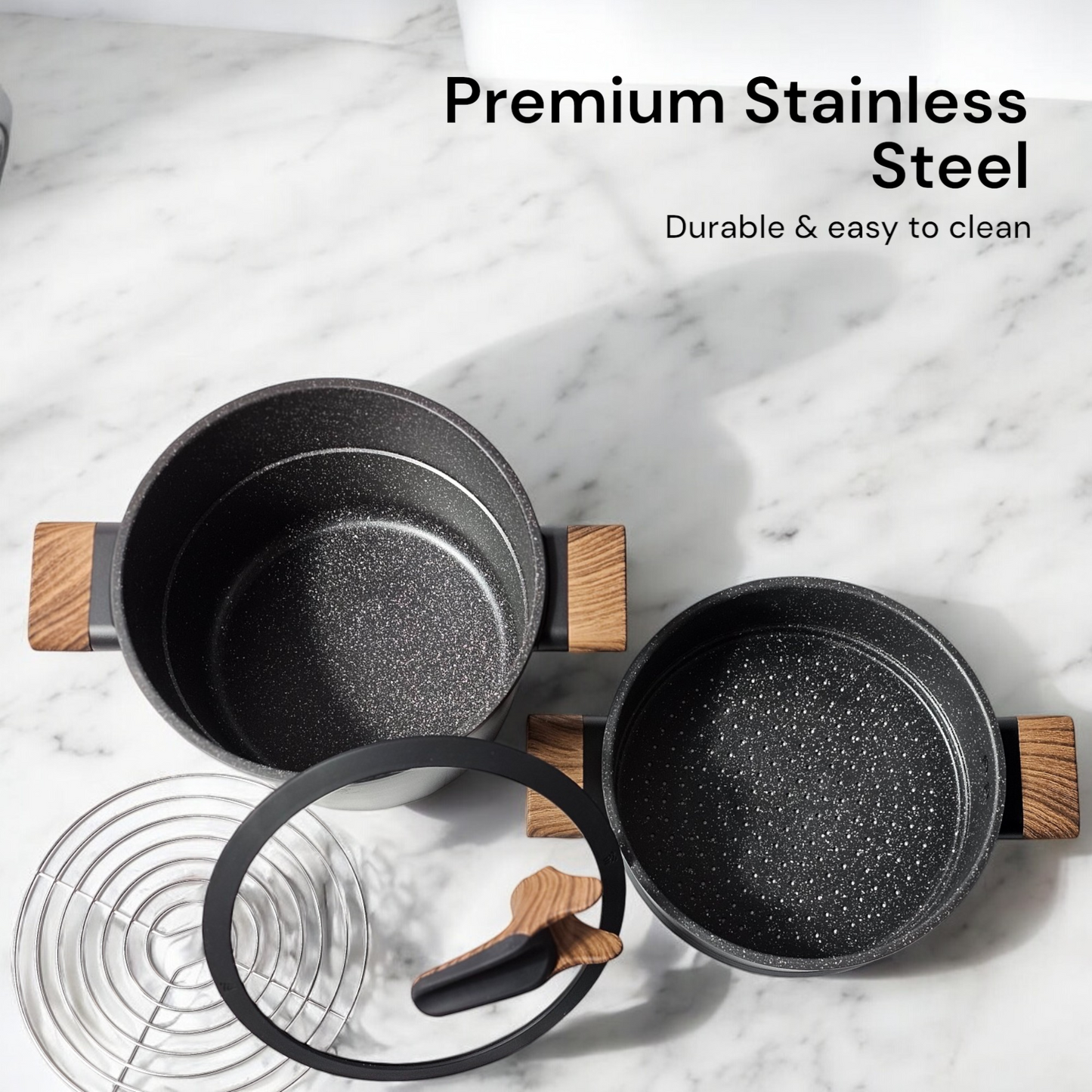 6.5L Couscous Pot - Black | Beige