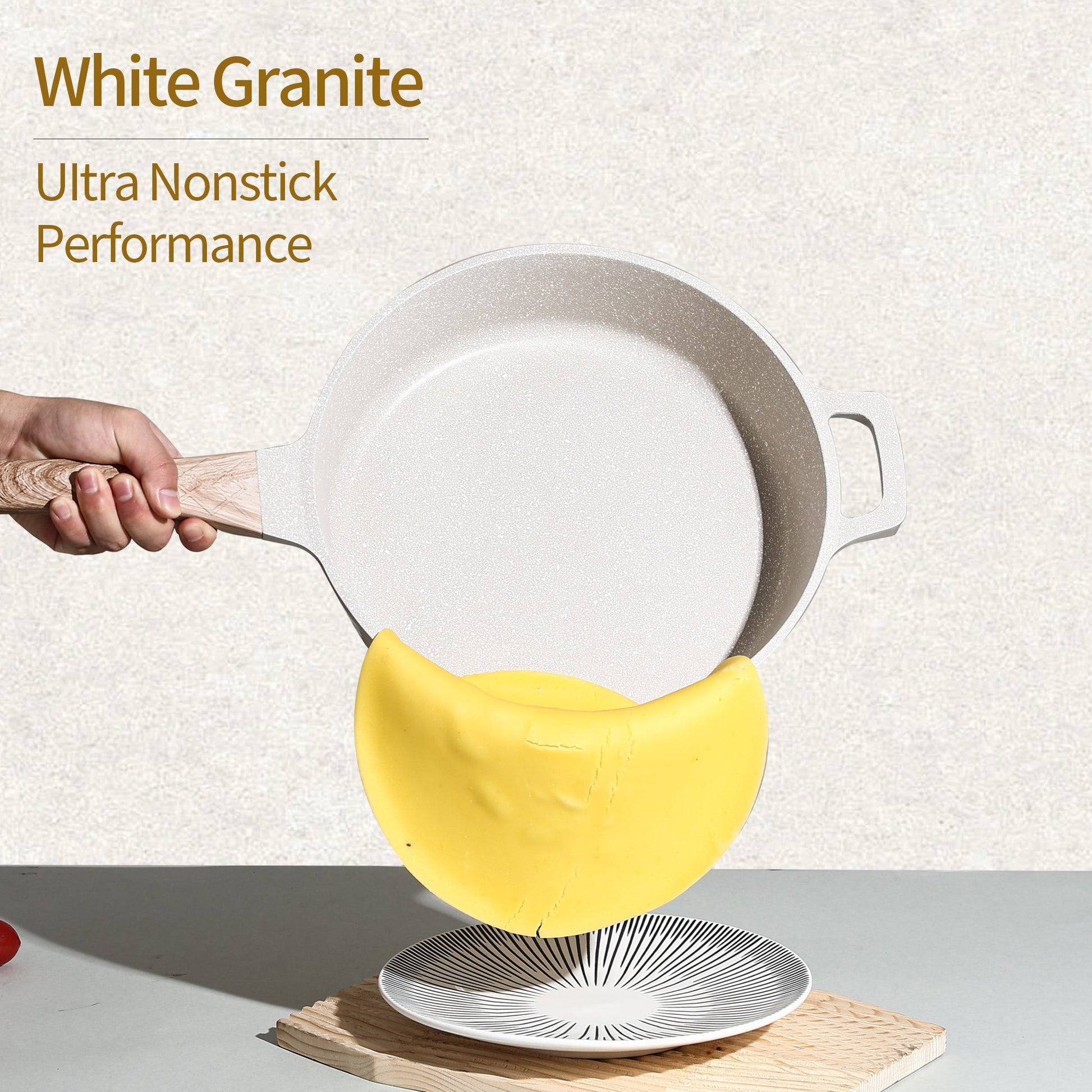 10 Pieces Rhombus Cookware Set - Beige | Black Royal Swiss