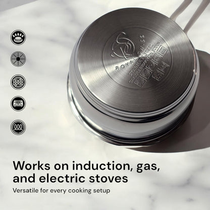 5-delige roestvrijstalen steelpannenset