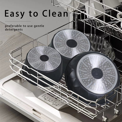 9 Pieces Diamond Cookware Set with Clip-On Handle - Beige | Black