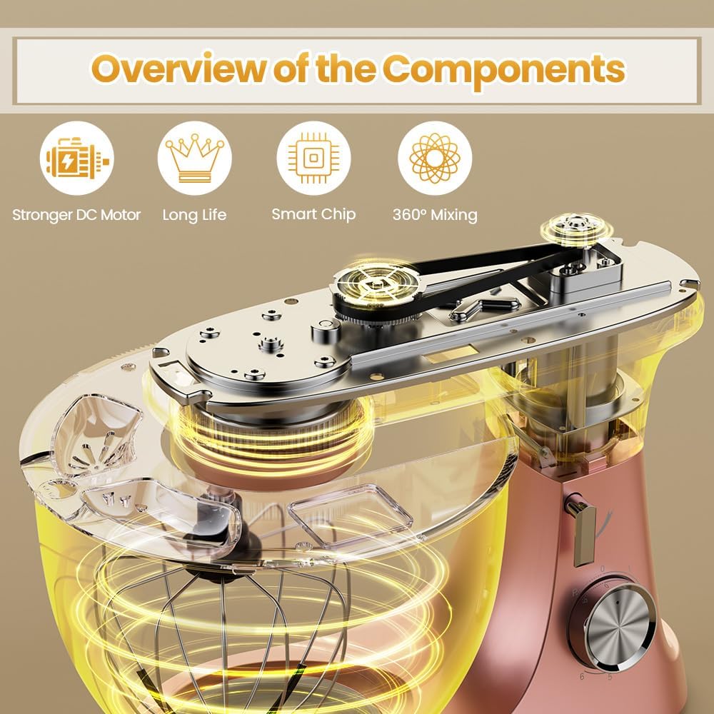 8.5L Stand Mixer - Pink | Beige | Mint | Coffee Mauve