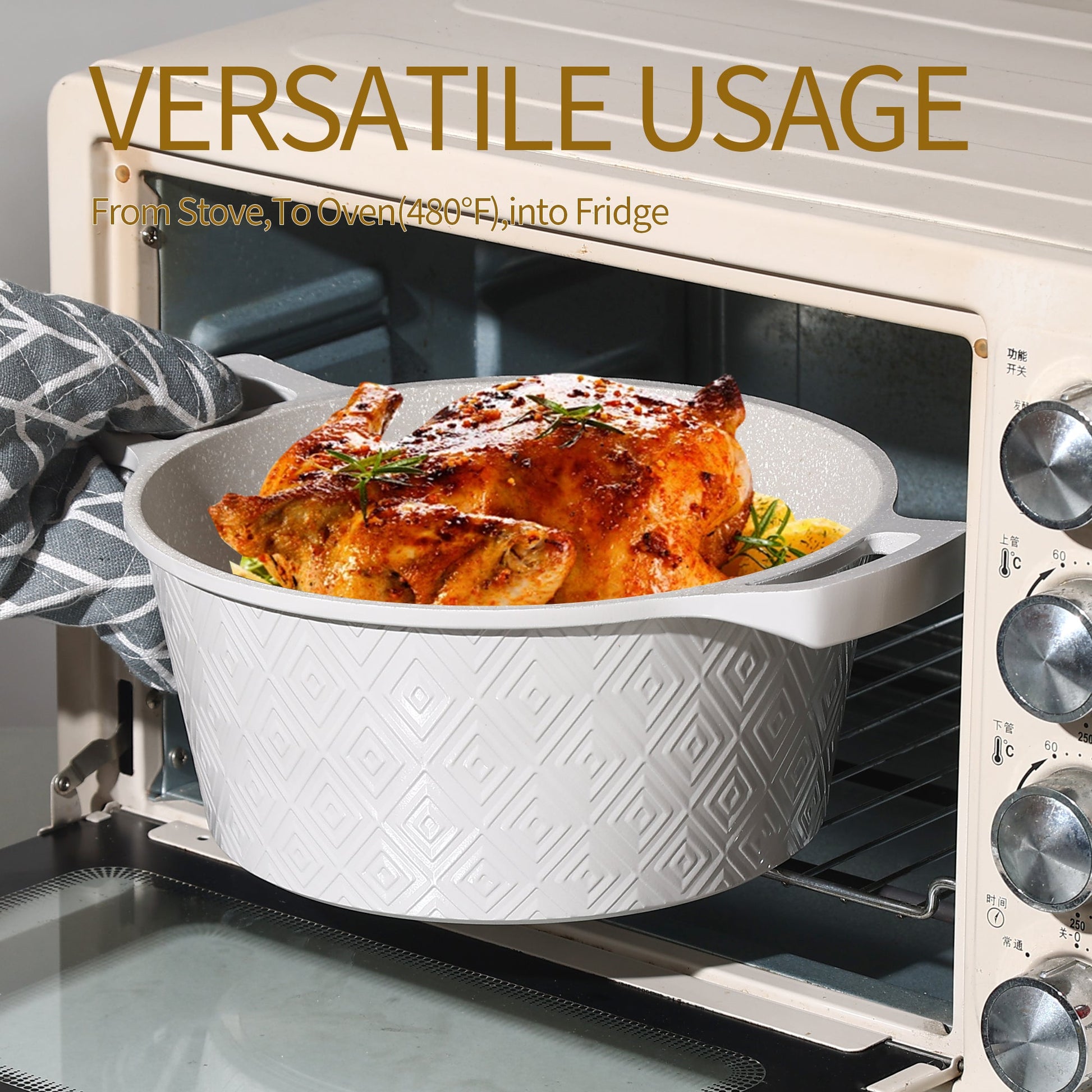 10 Pieces Rhombus Cookware Set - Beige | Black Royal Swiss