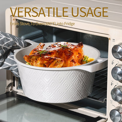 10 Pieces Rhombus Cookware Set - Beige | Black Royal Swiss