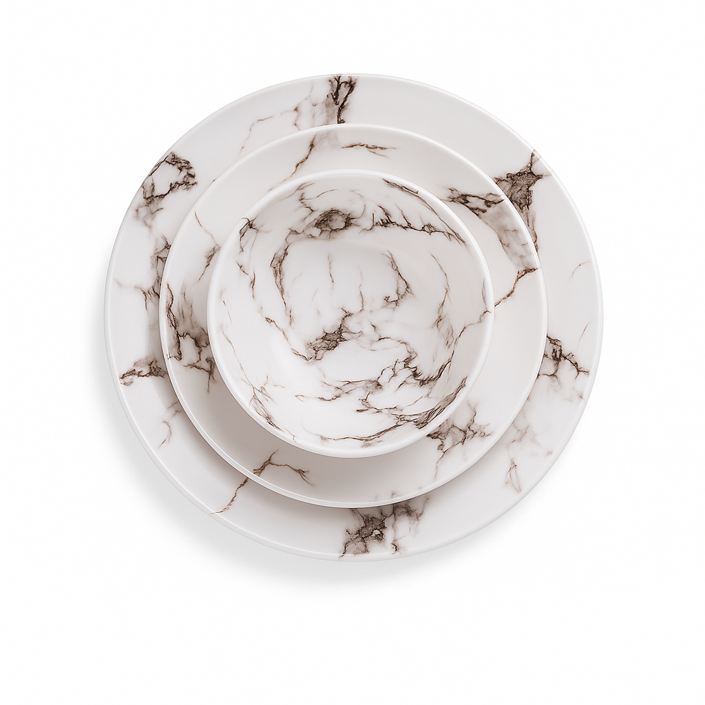 12-delige marmeren serviesset