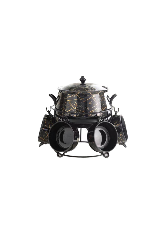 9 Pieces Tureen Set - Black | White