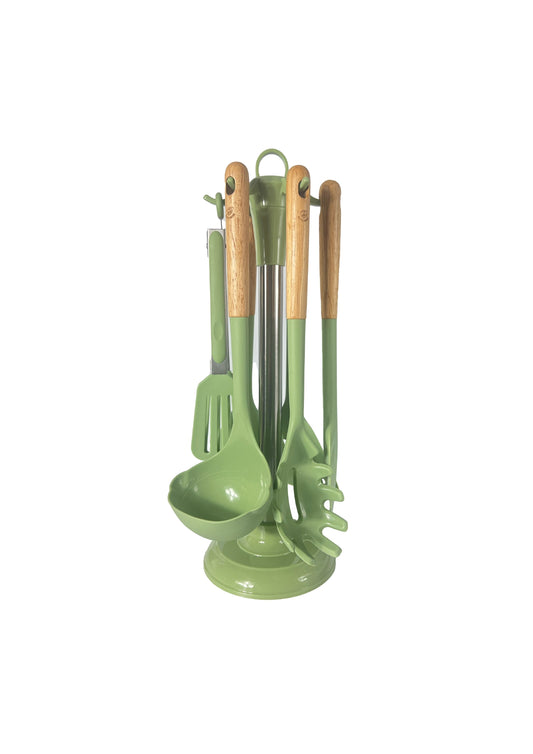 7 stuks keukenbenodigdheden - Avocadogroen
