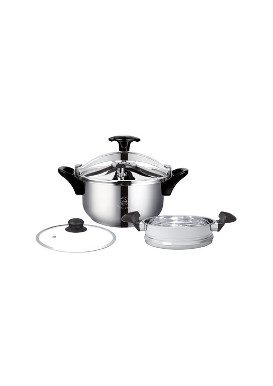 2 in 1 Stainless Steel Pressure Cooker - 4L | 6L | 8L | 10L