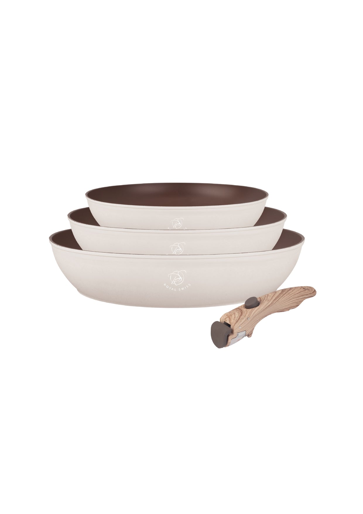 3 Pieces Detachable Fry Pan Set Royal Swiss