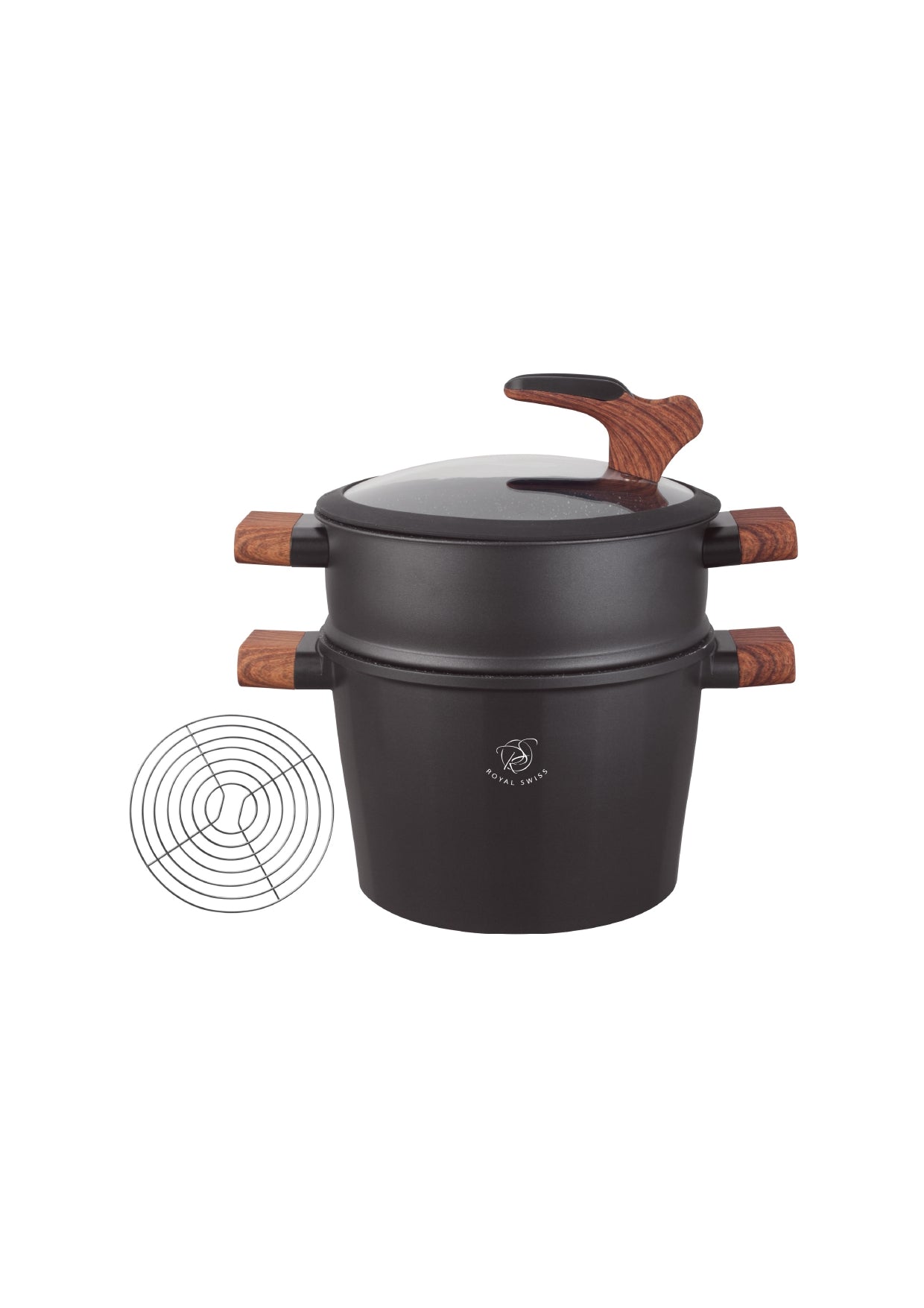 6.5L Couscous Pot - Black | Beige
