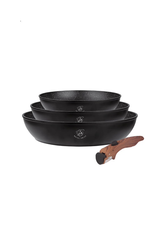 3 Pieces Detachable Fry Pan Set
