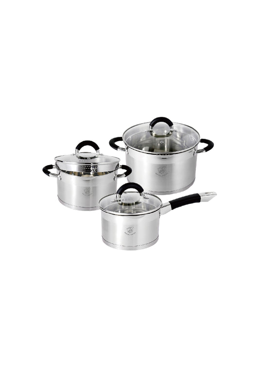 6 Pieces Cookware Set with Saucepan - Black | Red