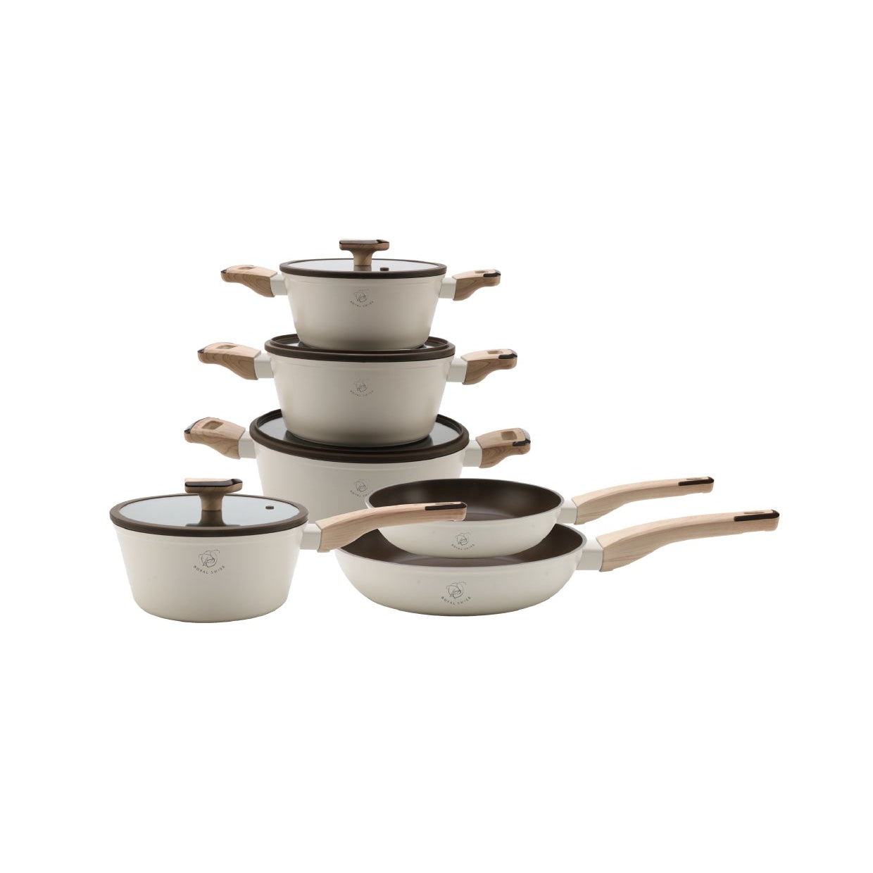 10 Pieces Cookware Set - Beige | Black