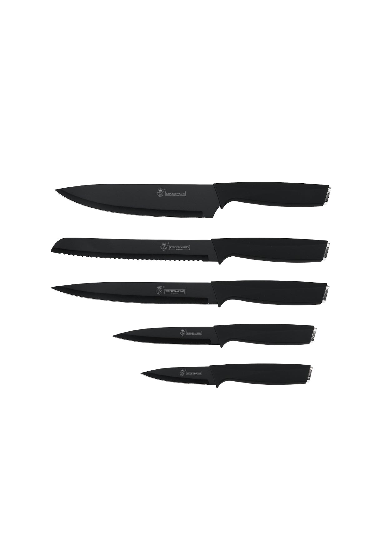 5 Pieces Knife Set - Black | Brown | Multicolour Royal Swiss