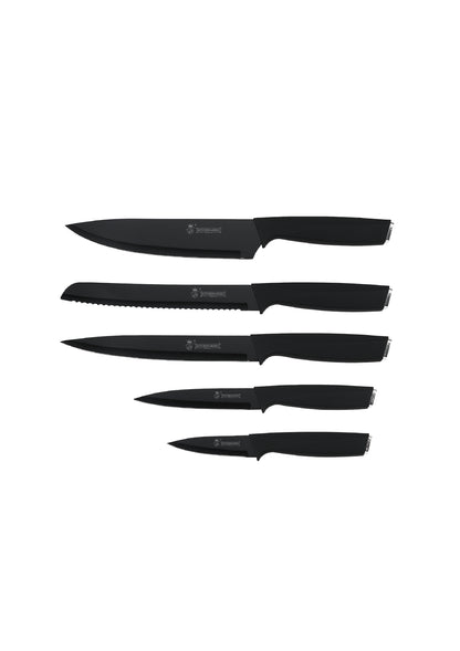 5 Pieces Knife Set - Black | Brown | Multicolour
