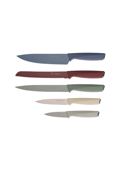 5 Pieces Knife Set - Black | Brown | Multicolour