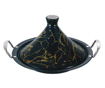 Tagine with Marble Coating - 34cm | 38cm - Black | White
