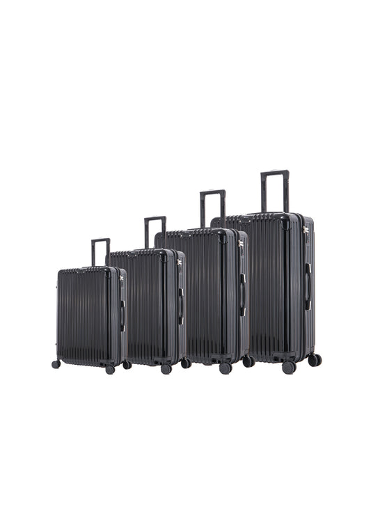 4 Pieces Suitcase Set - Black | Dark Grey | Silver | Pink