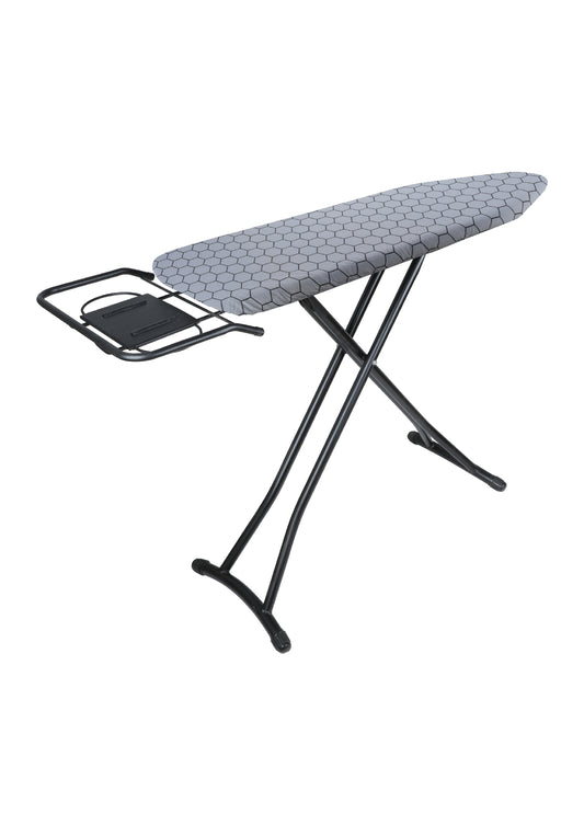 Strijkplank met intrekbare metalen strijkijzerhouder
