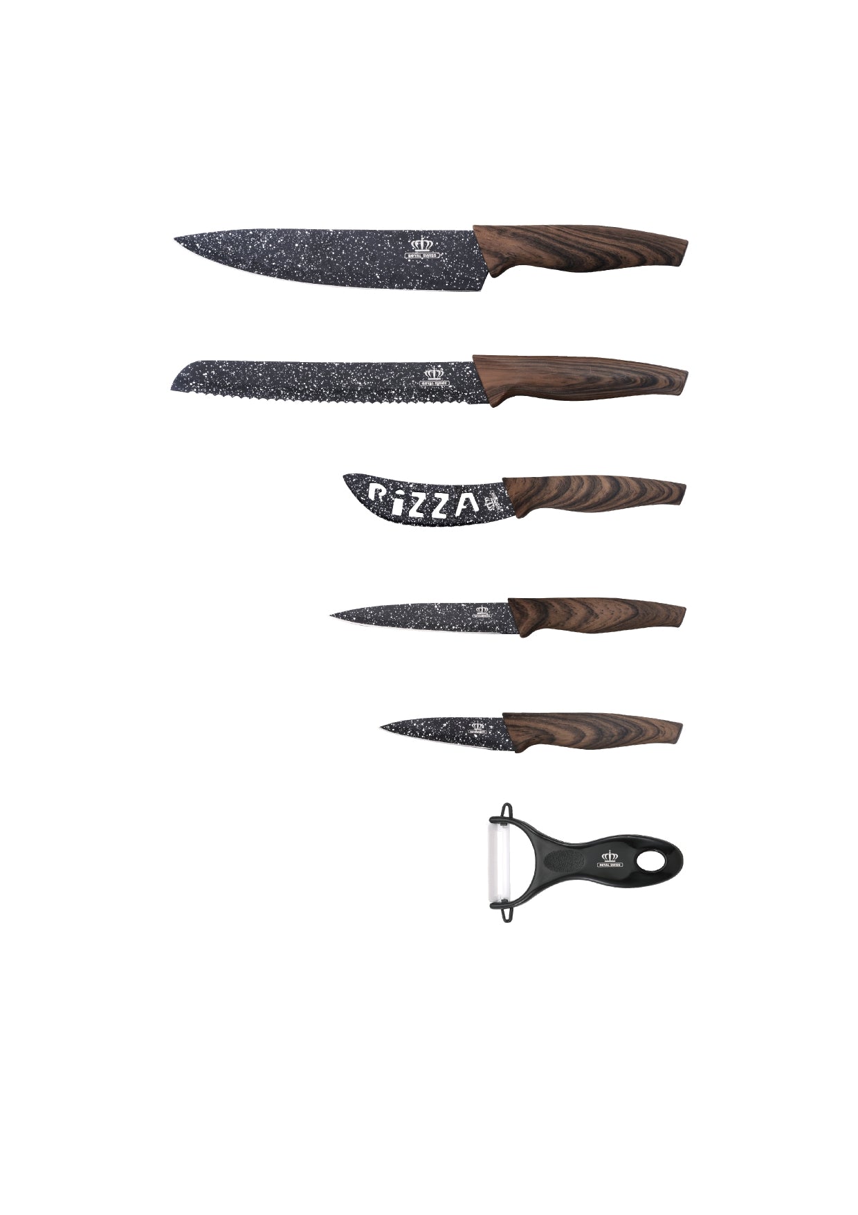 6 Pieces Knife Set - Light | Dark | Black Royal Swiss