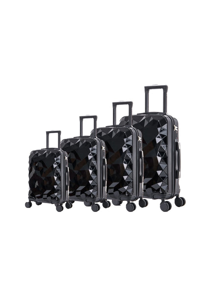 4 Pieces Suitcase Set - Black | Dark Grey | Silver | Pink Royal Swiss