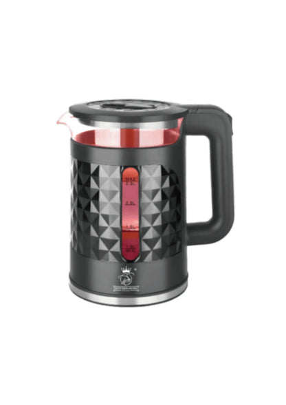 Diamond Patterned Kettle - 2.3L - Black | White Royal Swiss