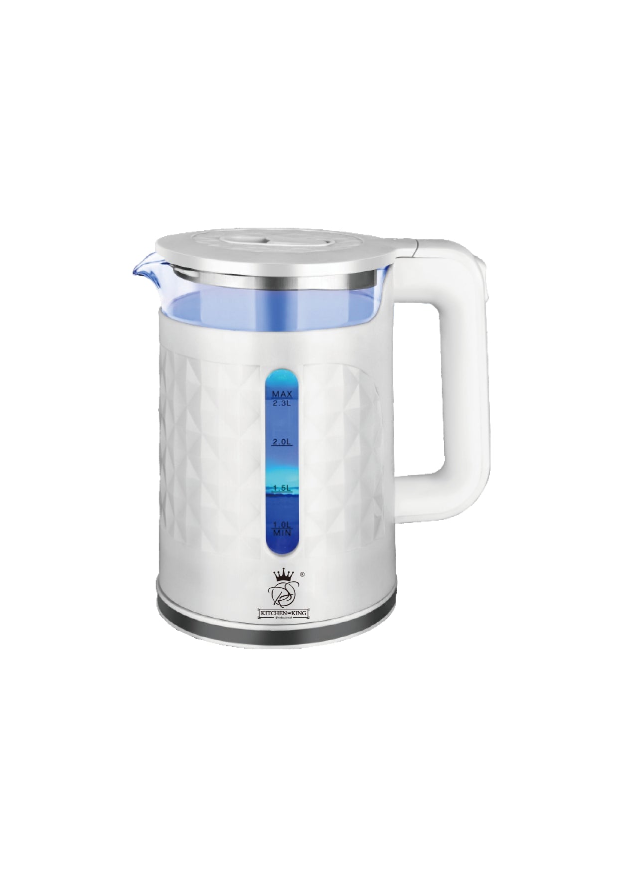 Diamond Patterned Kettle - 2.3L - Black | White