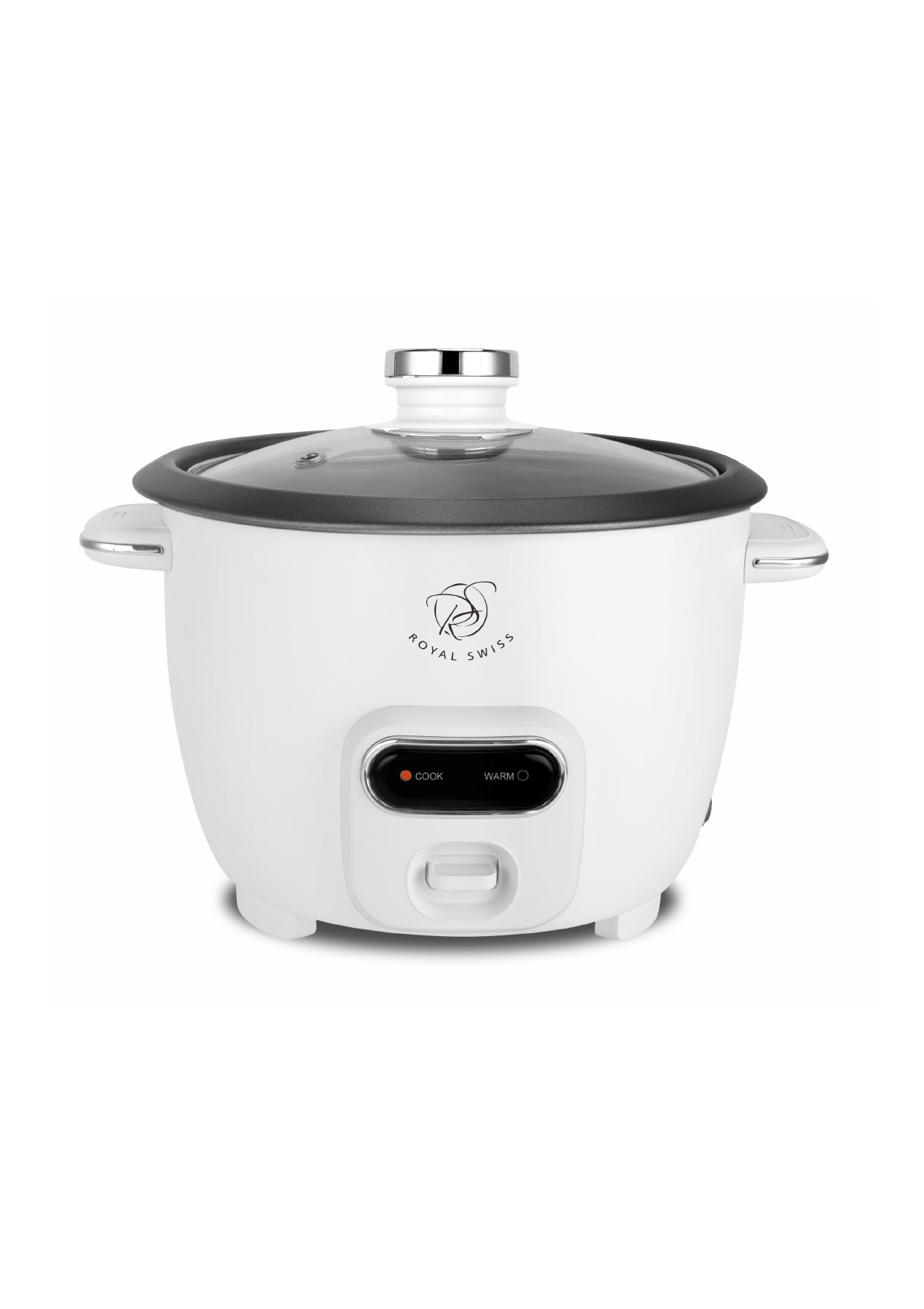 Rijstkoker met glazen deksel - 1,8L - Zwart | Wit