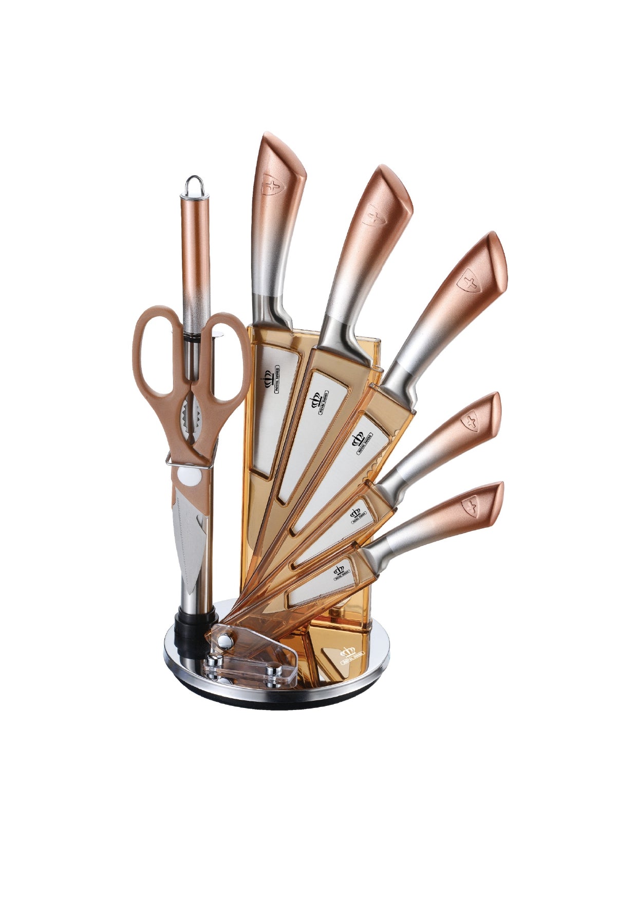 8 Pieces Knife Set - Red | Purple | Gold Royal Swiss
