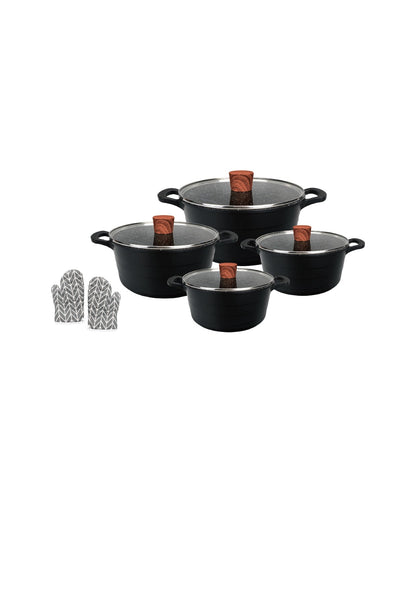4 Pieces Casserole Set 20cm-24cm-28cm-32cm - Grey | Beige | Black Royal Swiss