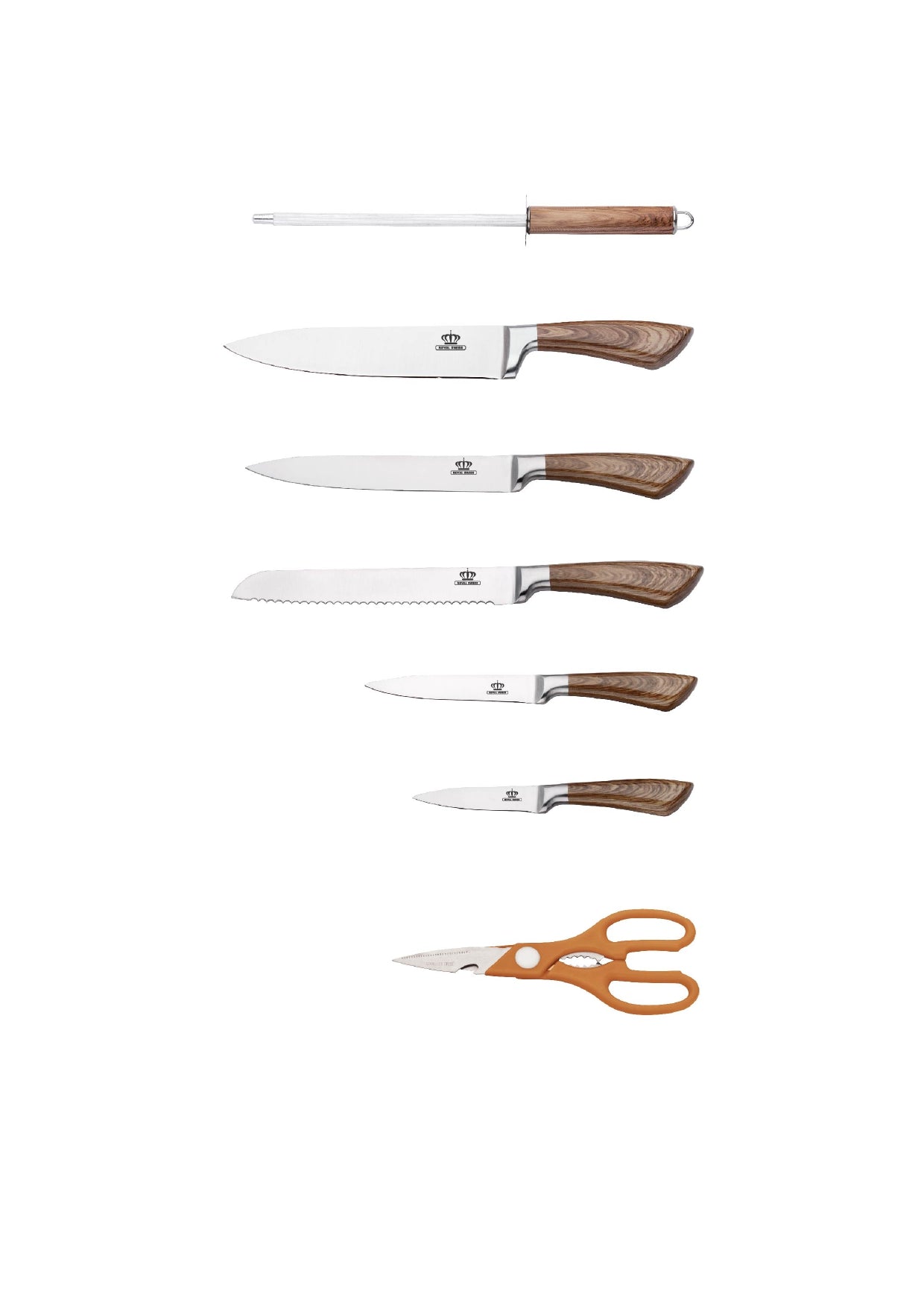 8 Pieces Knife Set - Light | Dark | Black Royal Swiss