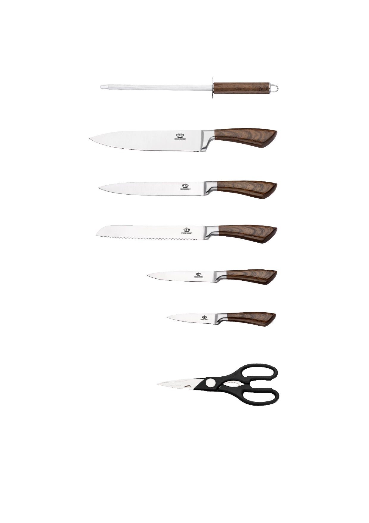 8 Pieces Knife Set - Light | Dark | Black Royal Swiss