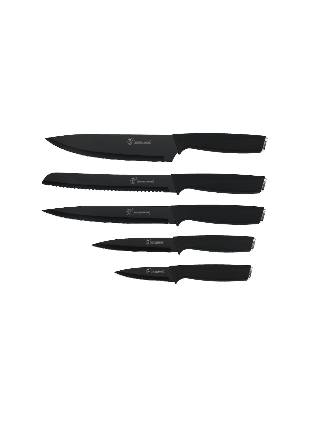 5 Pieces Knife Set - Green | Black | Multicolour Royal Swiss