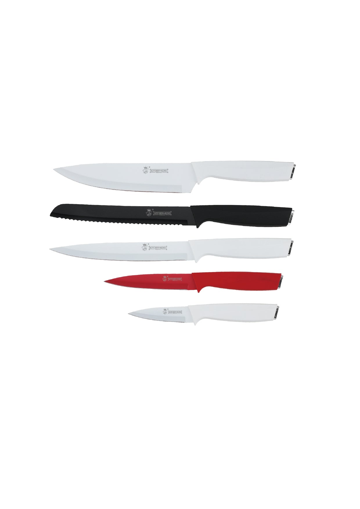 5 Pieces Knife Set - Green | Black | Multicolour Royal Swiss