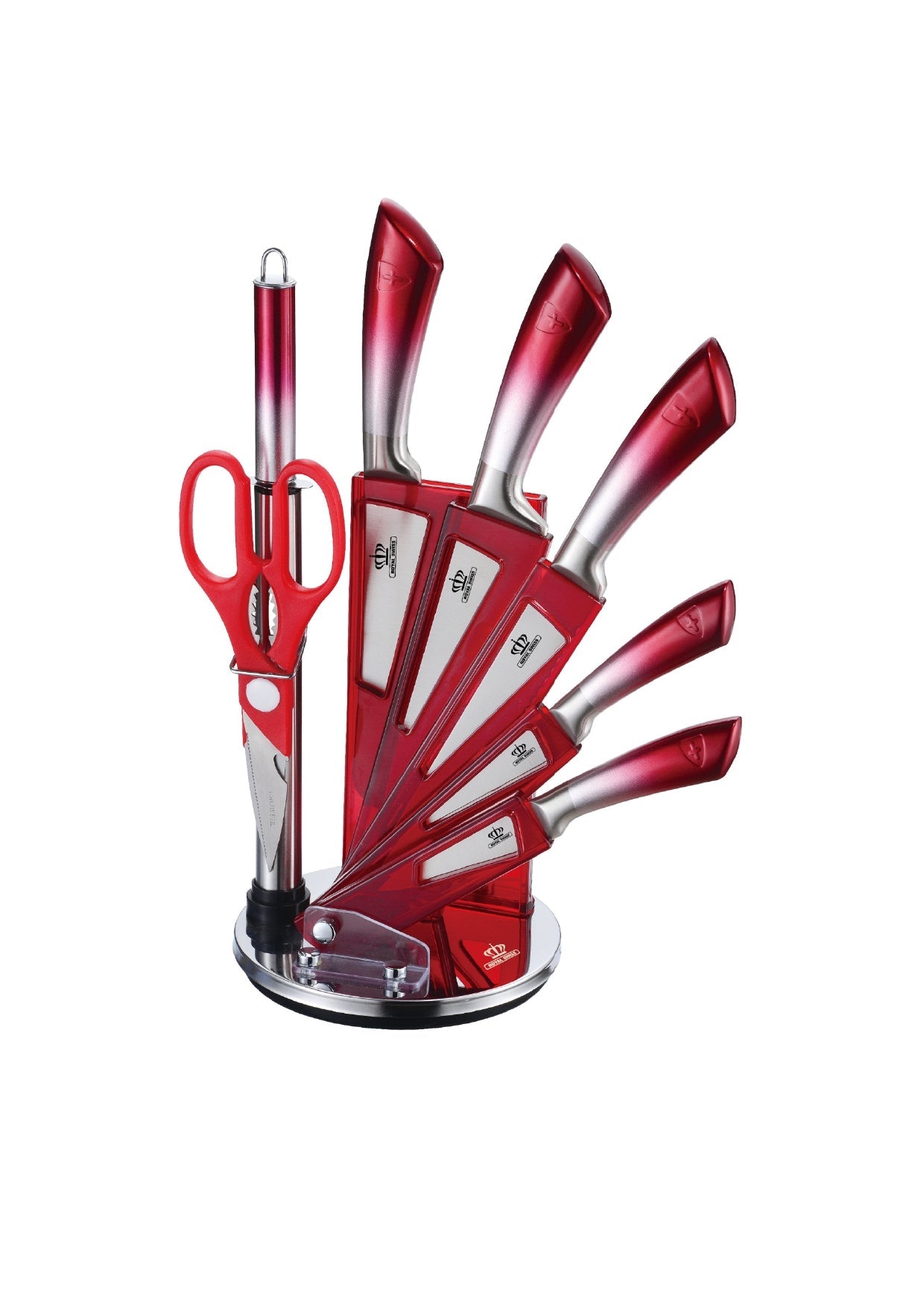8 Pieces Knife Set - Red | Purple | Gold Royal Swiss