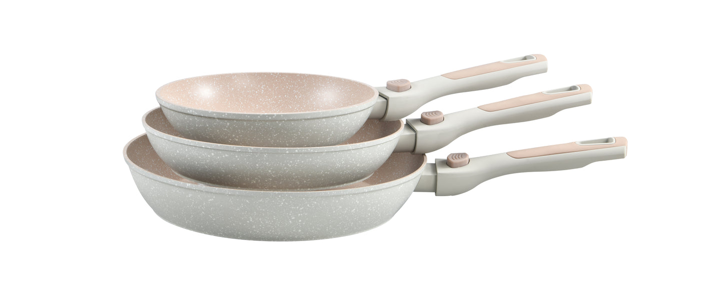 3 Pieces Detachable Fry Pan Set