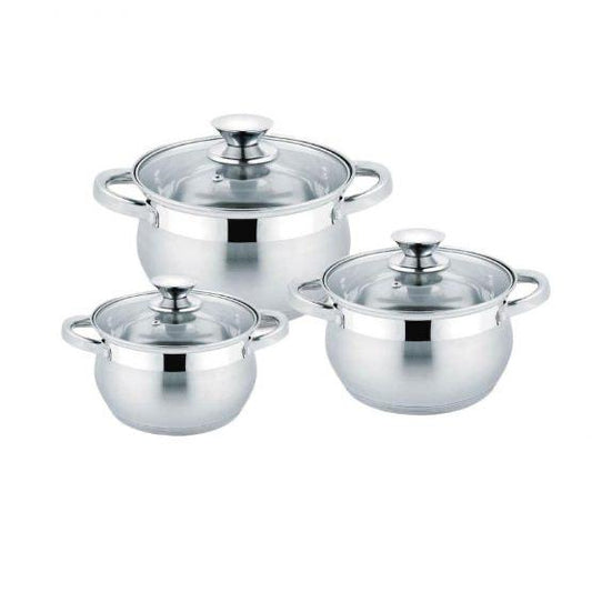 6-Piece Stainless Steel Casserole Set with Lids