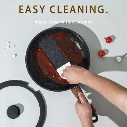 9 Pieces Diamond Cookware Set with Clip-On Handle - Beige | Black