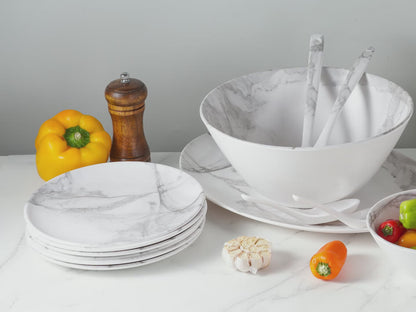 34-Piece Marble Dinnerware Set